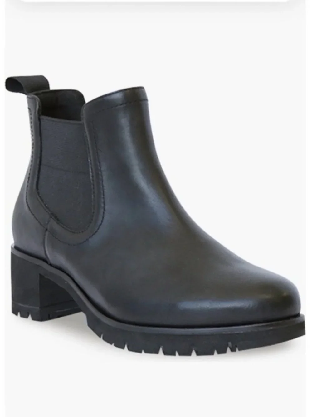 NEW Size 8 Munro Darcy Ankle Boots Leather Stretch Inset  Black Slip Ons